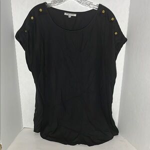 Speed Limit 98 Black Cap Sleeve Relaxed Blouse